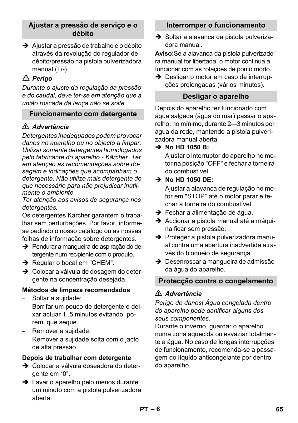 Karcher HD 1050 B User Manual | Page 65 / 270