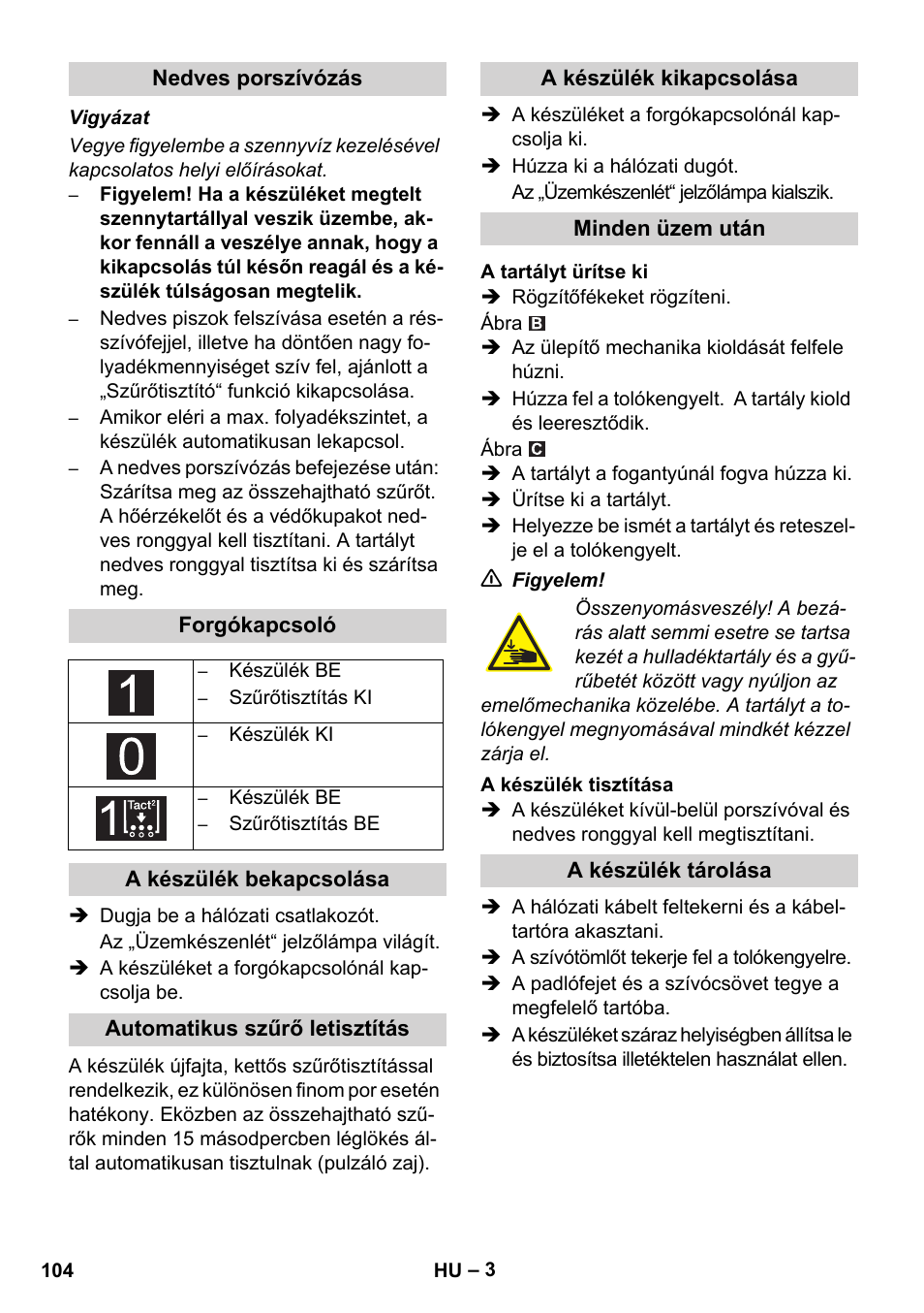 Karcher IVC 60-30 Tact User Manual | Page 104 / 192