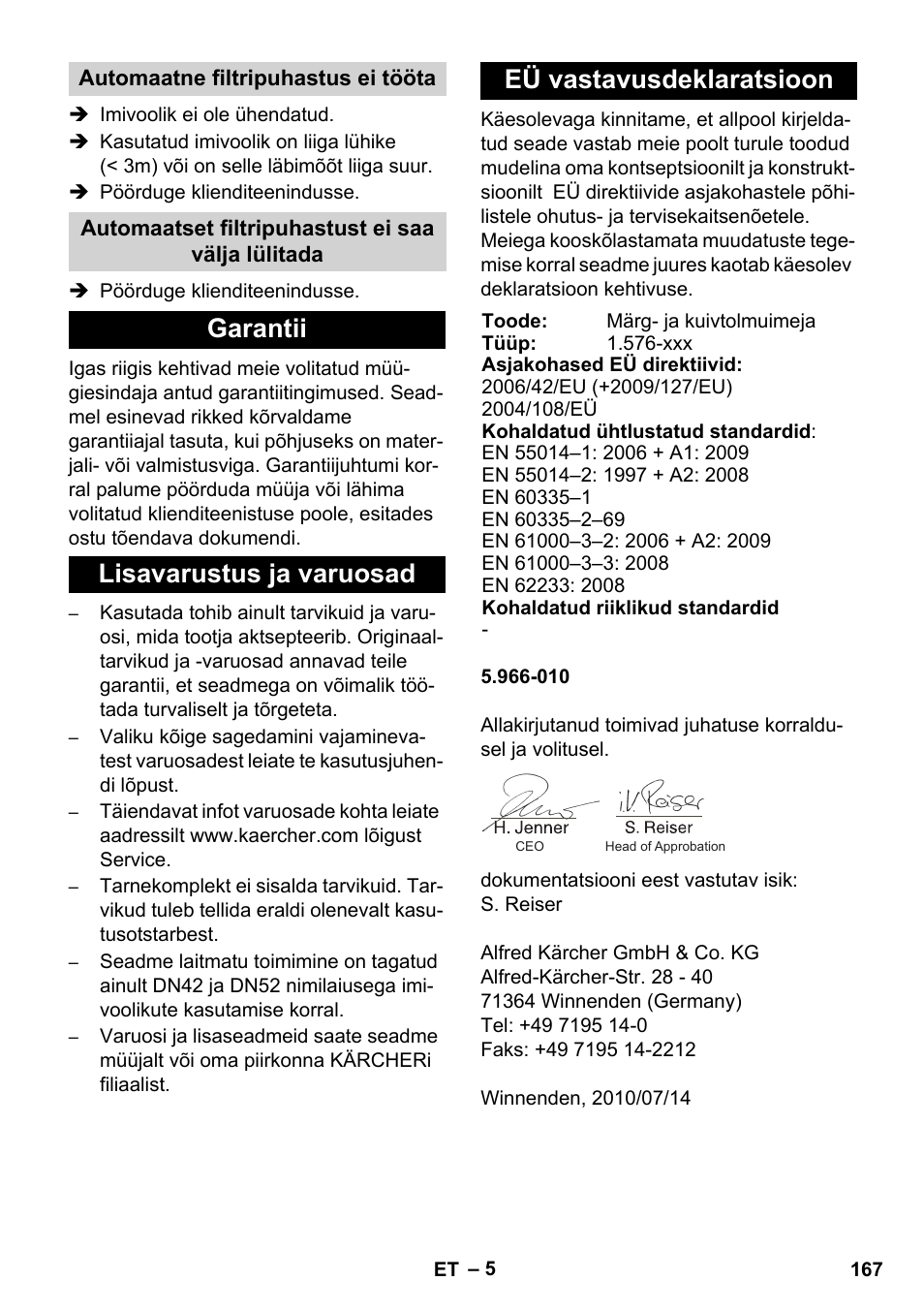 Karcher IVC 60-30 Tact User Manual | Page 167 / 192