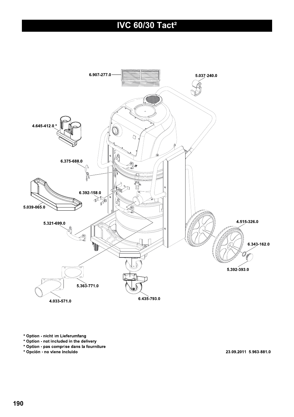 Ivc 60/30 tact | Karcher IVC 60-30 Tact User Manual | Page 190 / 192