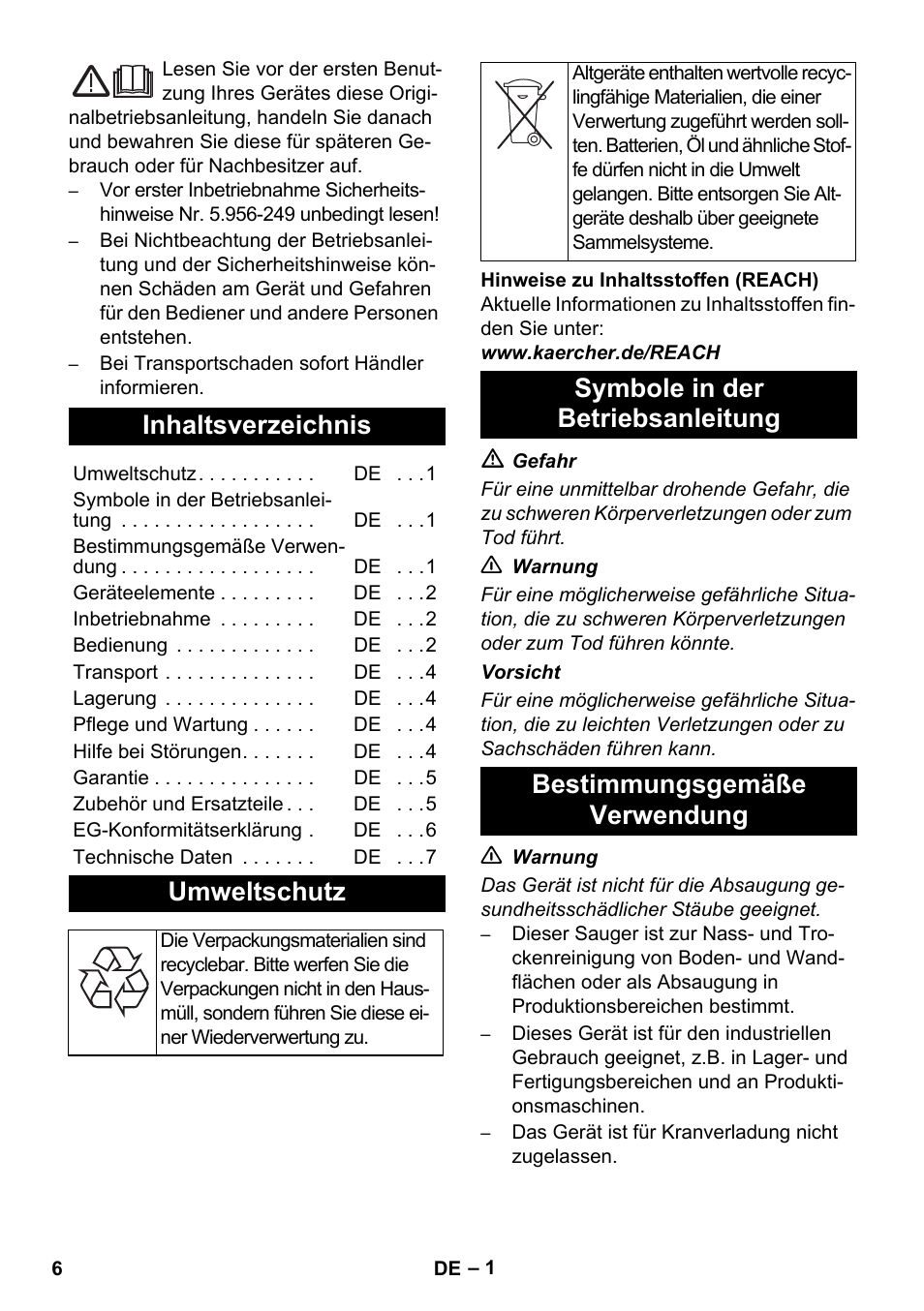 Karcher IVC 60-30 Tact User Manual | Page 6 / 192