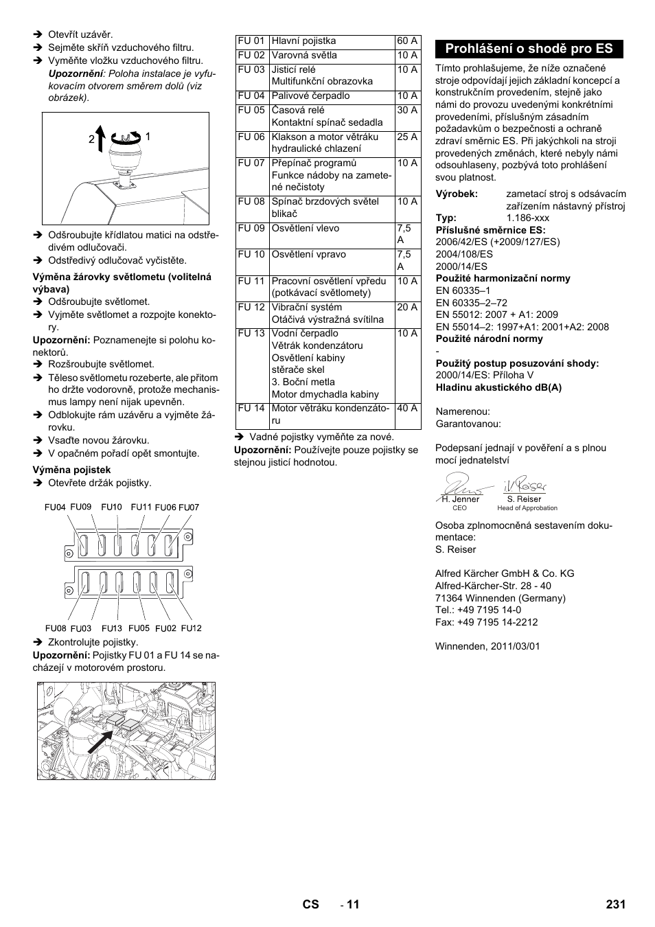 Prohlášení o shodě pro es | Karcher KM 170-600 D User Manual | Page 231 / 428