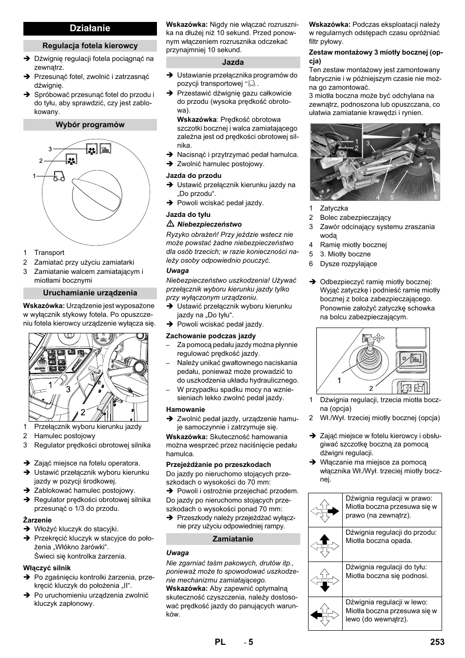Działanie | Karcher KM 170-600 D User Manual | Page 253 / 428