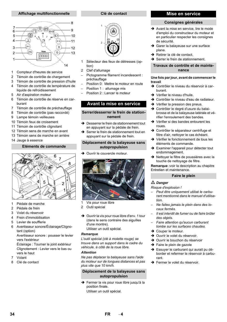 Avant la mise en service, Mise en service | Karcher KM 170-600 D User Manual | Page 34 / 428