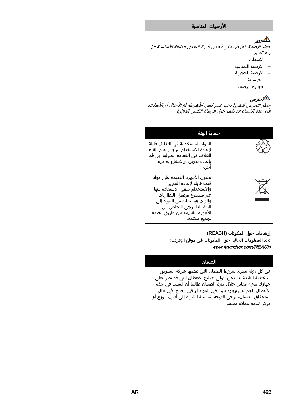 Karcher KM 170-600 D User Manual | Page 423 / 428
