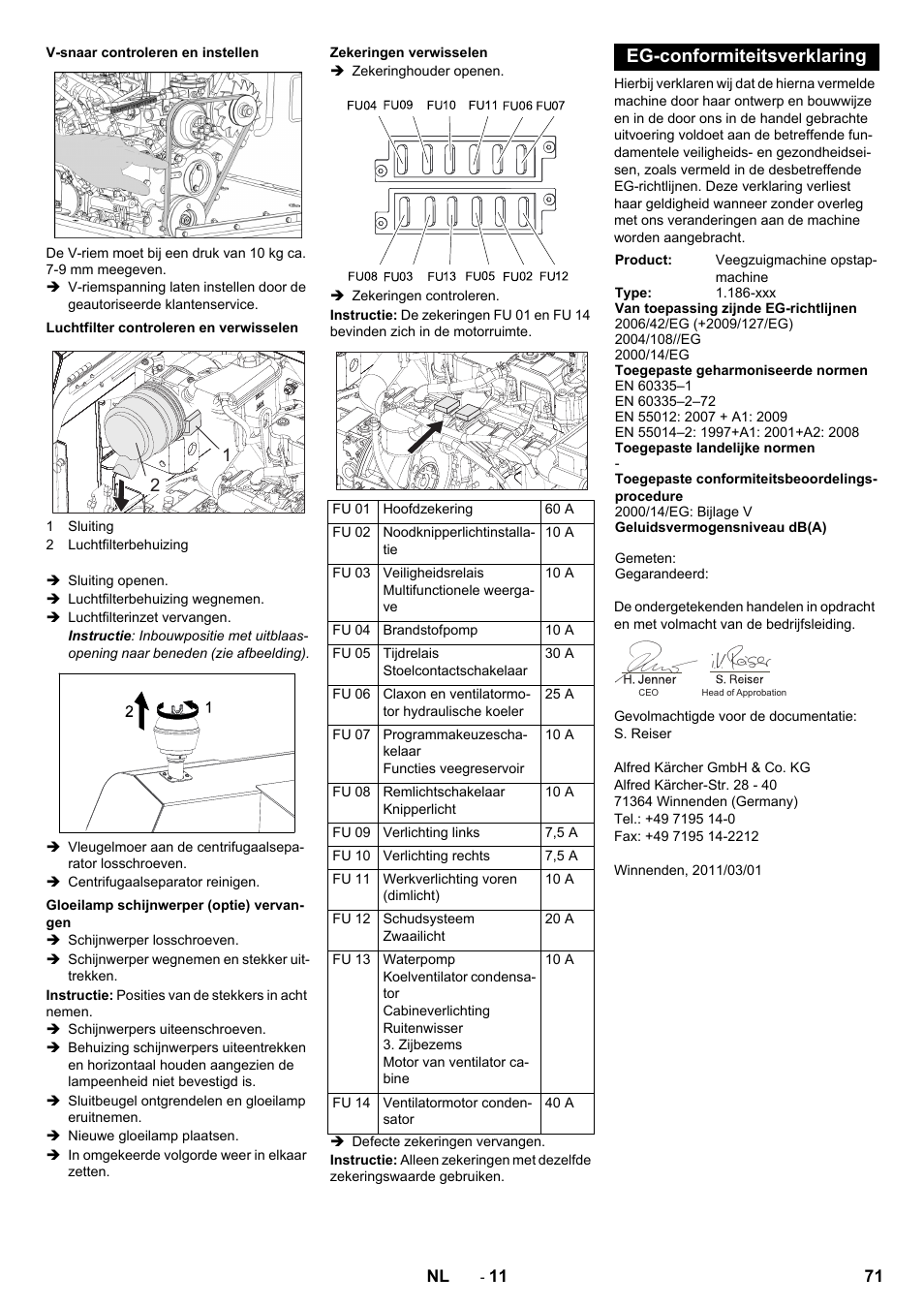 Eg-conformiteitsverklaring | Karcher KM 170-600 D User Manual | Page 71 / 428