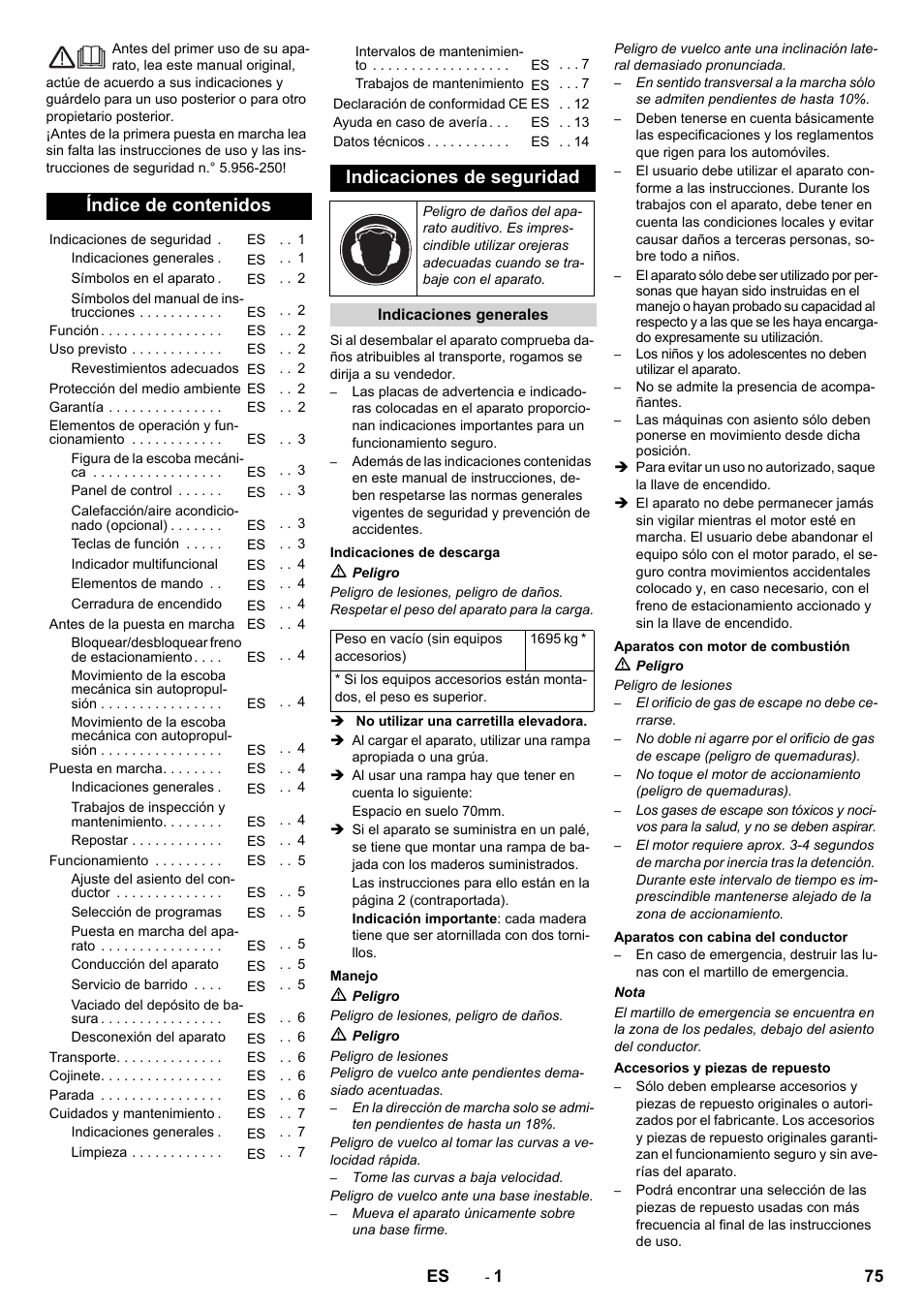 Karcher KM 170-600 D User Manual | Page 75 / 428
