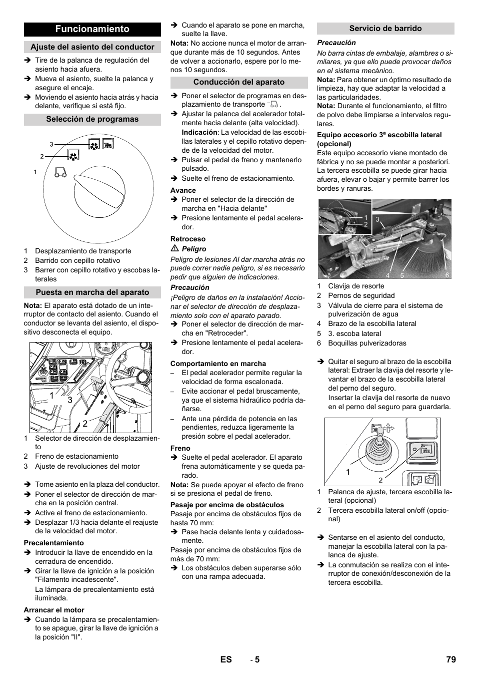 Funcionamiento | Karcher KM 170-600 D User Manual | Page 79 / 428