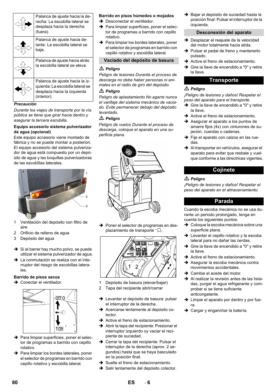 Transporte cojinete parada | Karcher KM 170-600 D User Manual | Page 80 / 428
