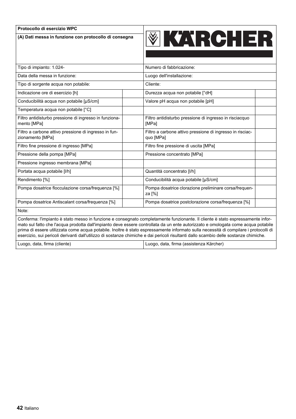 Karcher Úpravna vody WPC 5000 CD User Manual | Page 42 / 98