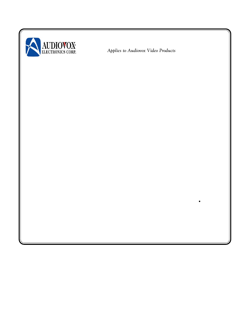 Audiotox, Electronics corp, 90 day limited warranty | Audiovox DVD-220 User Manual | Page 38 / 38