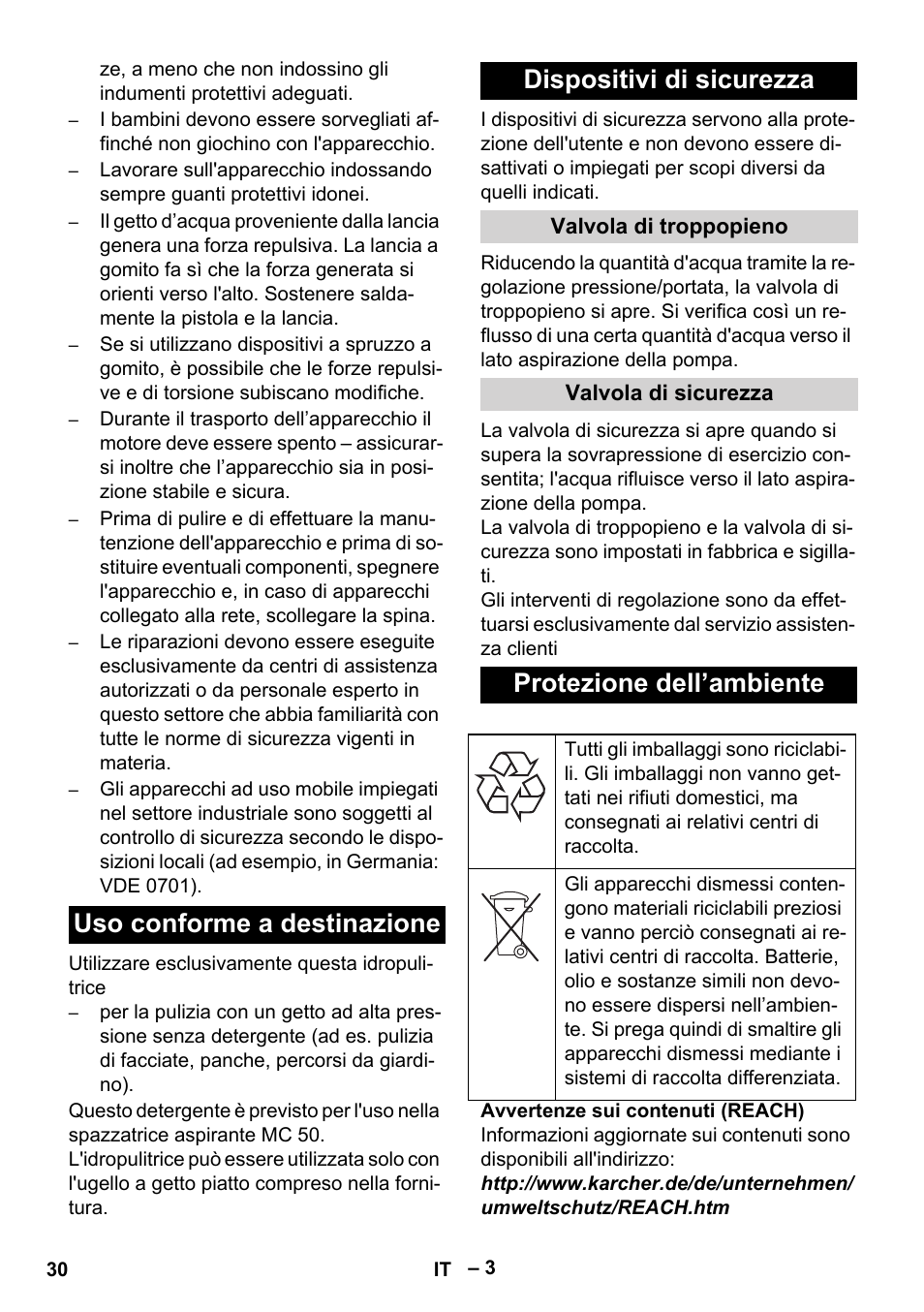 Protezione dell’ambiente | Karcher MIC 34C User Manual | Page 30 / 172