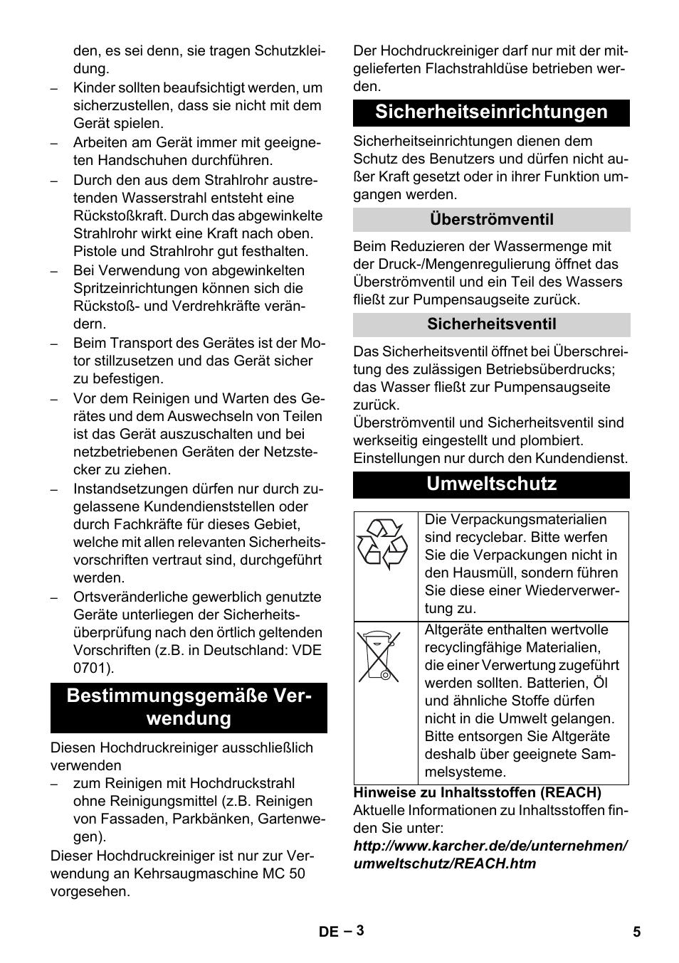 Umweltschutz | Karcher MIC 34C User Manual | Page 5 / 172