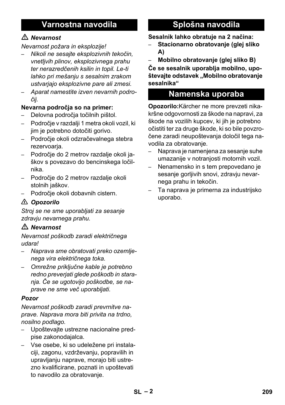 Karcher SB V1 Eco User Manual | Page 209 / 356