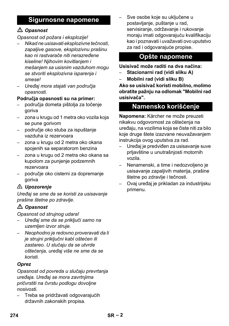 Karcher SB V1 Eco User Manual | Page 274 / 356