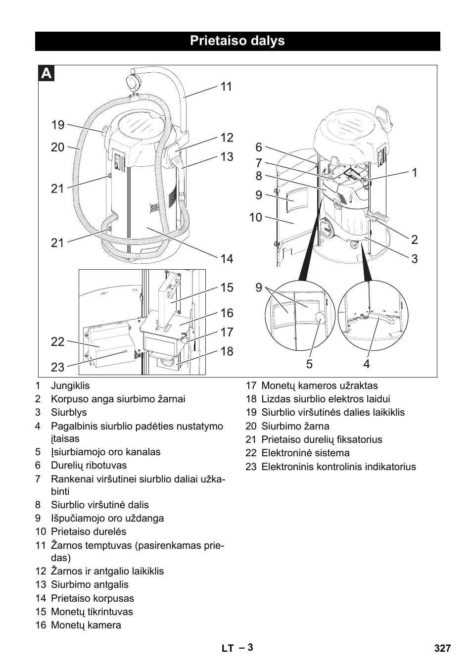 Prietaiso dalys | Karcher SB V1 Eco User Manual | Page 327 / 356