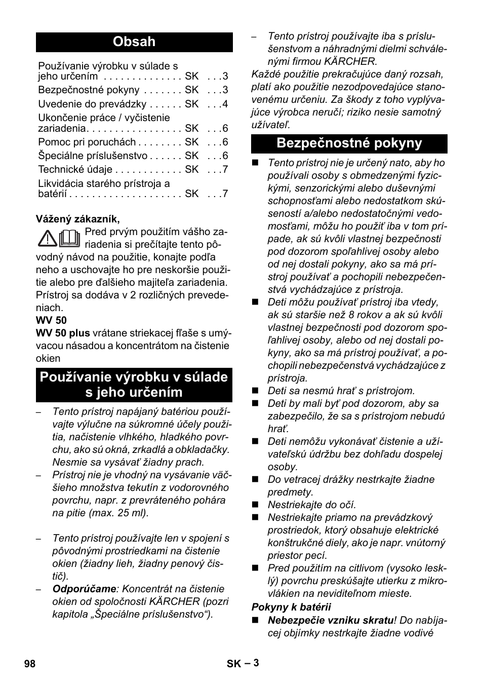 Karcher WV 50 Plus User Manual | Page 98 / 152