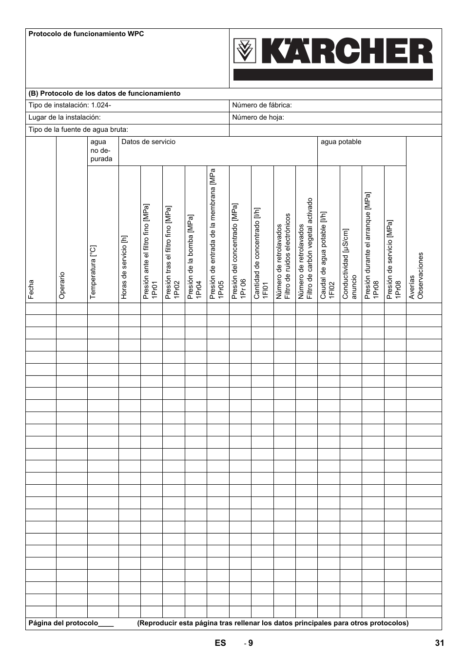 Karcher Úpravna vody WPC 10000 SW User Manual | Page 31 / 32