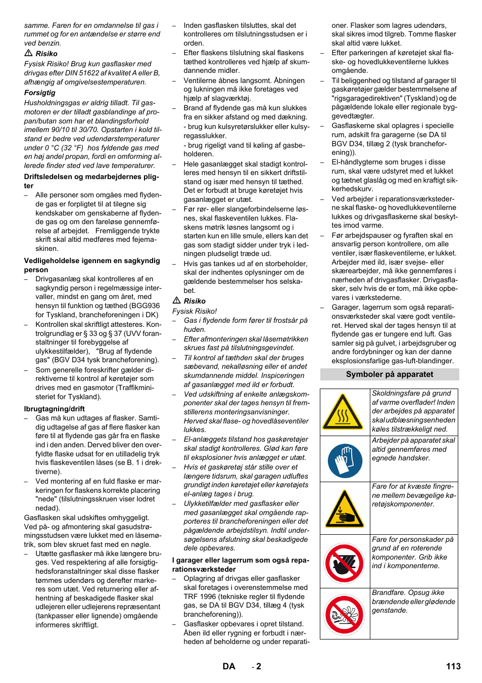 113 da | Karcher KM 170-600 R Lpg User Manual | Page 113 / 472