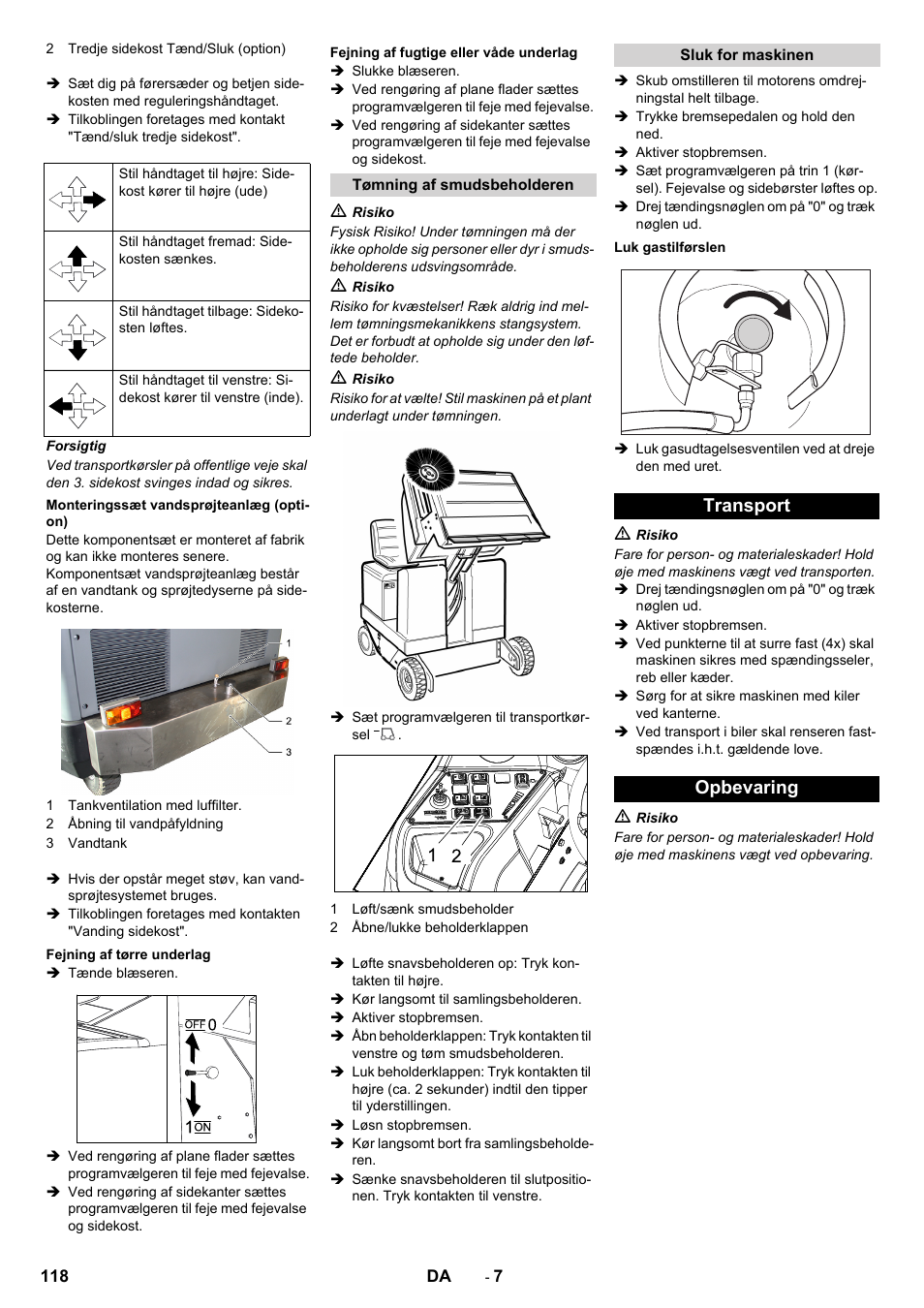 Transport opbevaring | Karcher KM 170-600 R Lpg User Manual | Page 118 / 472
