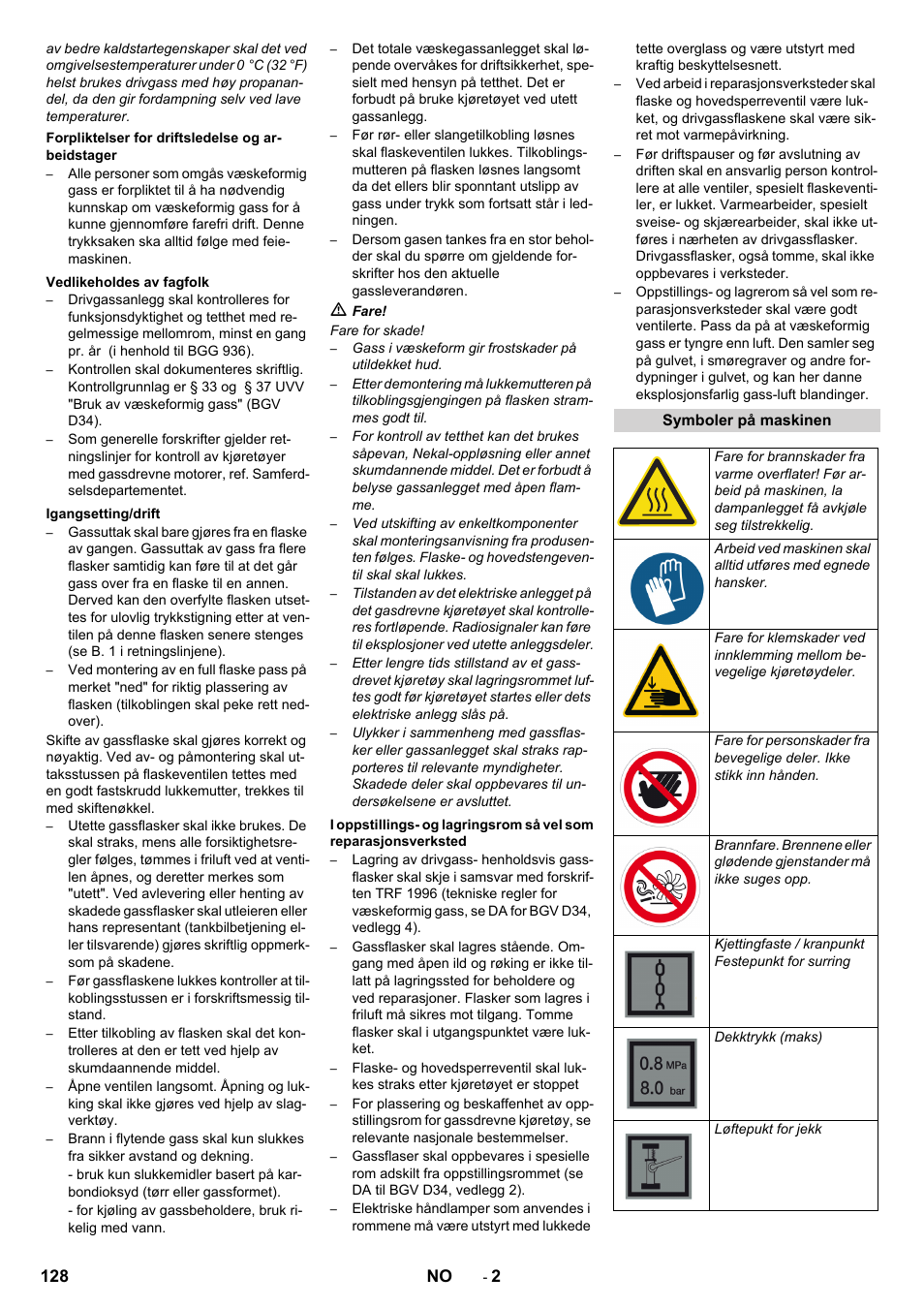 128 no | Karcher KM 170-600 R Lpg User Manual | Page 128 / 472