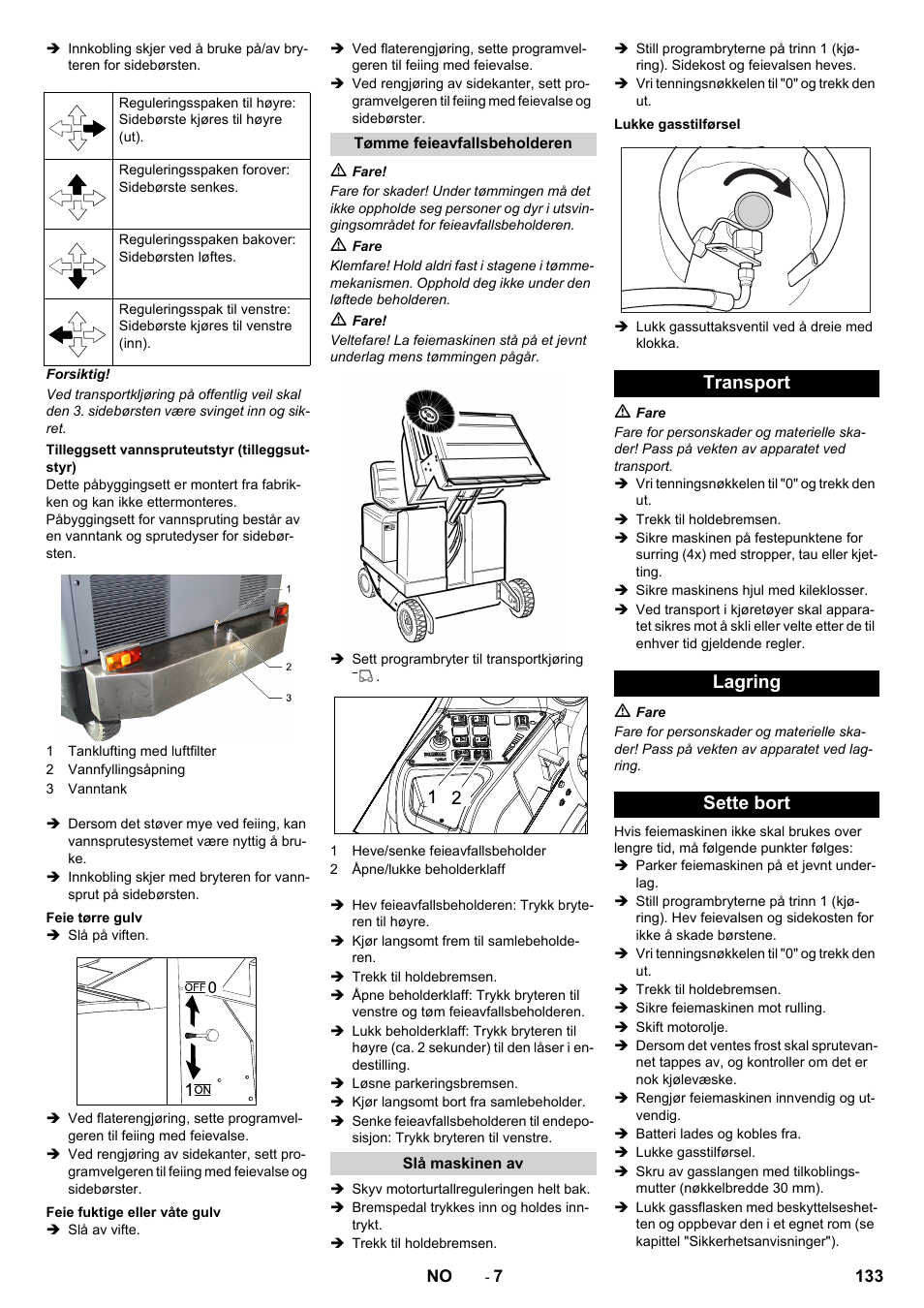 Transport lagring sette bort | Karcher KM 170-600 R Lpg User Manual | Page 133 / 472