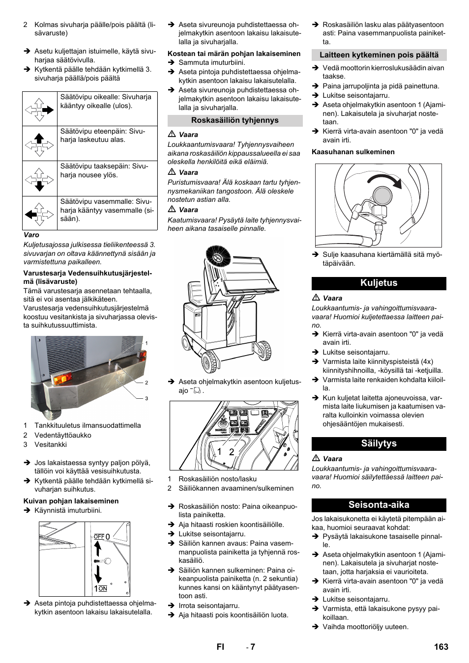 Kuljetus säilytys seisonta-aika | Karcher KM 170-600 R Lpg User Manual | Page 163 / 472