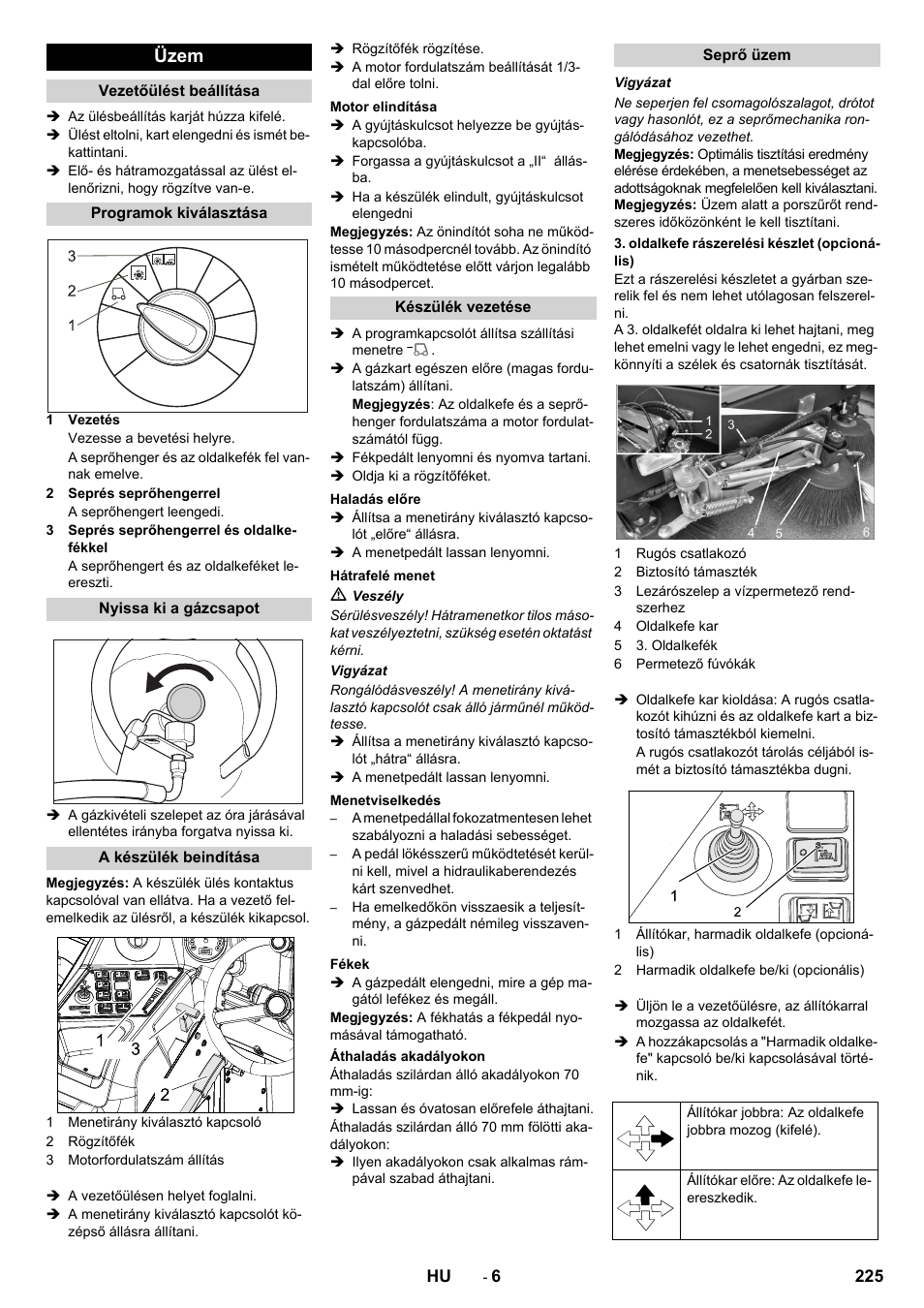Üzem | Karcher KM 170-600 R Lpg User Manual | Page 225 / 472