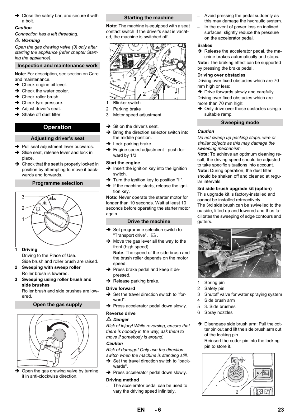 Operation | Karcher KM 170-600 R Lpg User Manual | Page 23 / 472