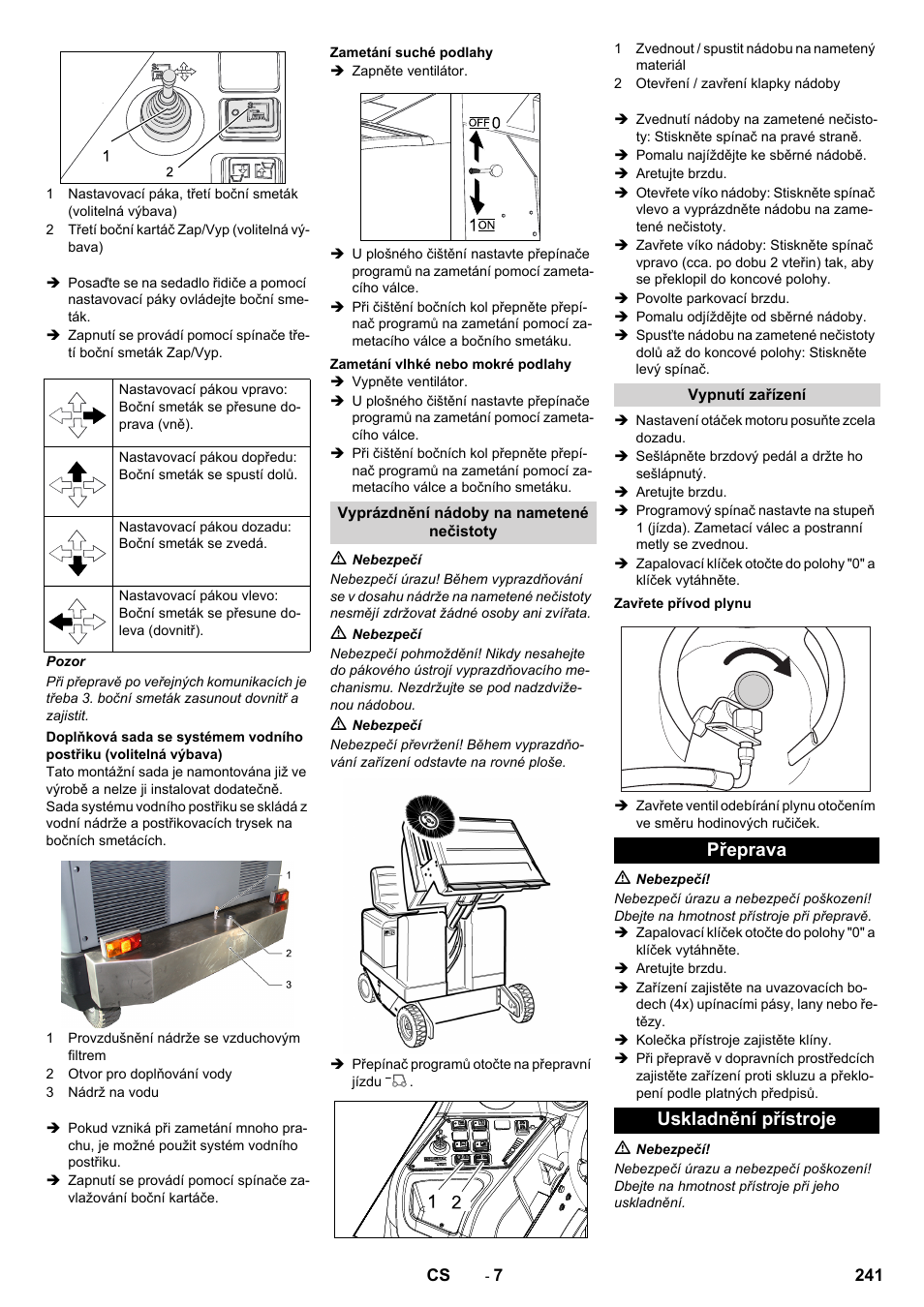 Přeprava uskladnění přístroje | Karcher KM 170-600 R Lpg User Manual | Page 241 / 472