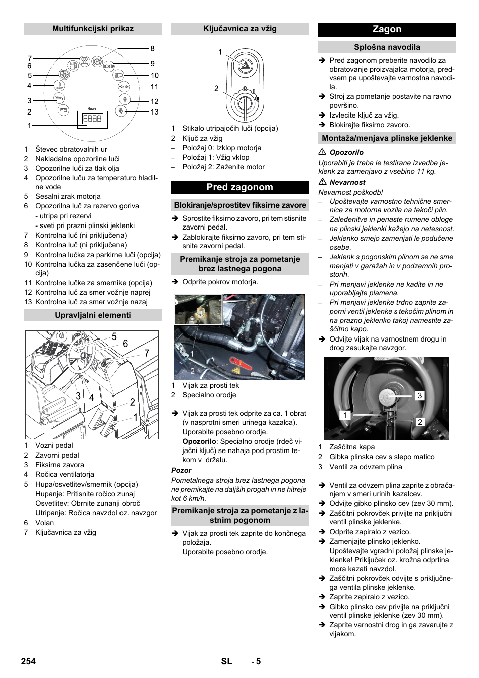 Pred zagonom, Zagon | Karcher KM 170-600 R Lpg User Manual | Page 254 / 472