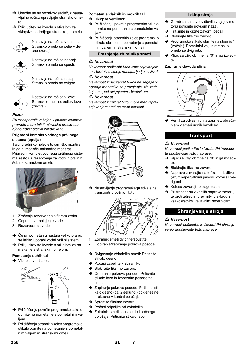 Transport shranjevanje stroja | Karcher KM 170-600 R Lpg User Manual | Page 256 / 472