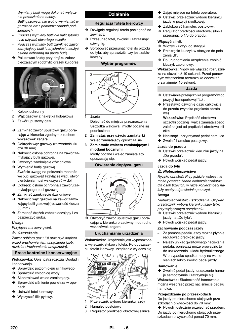 Działanie | Karcher KM 170-600 R Lpg User Manual | Page 270 / 472