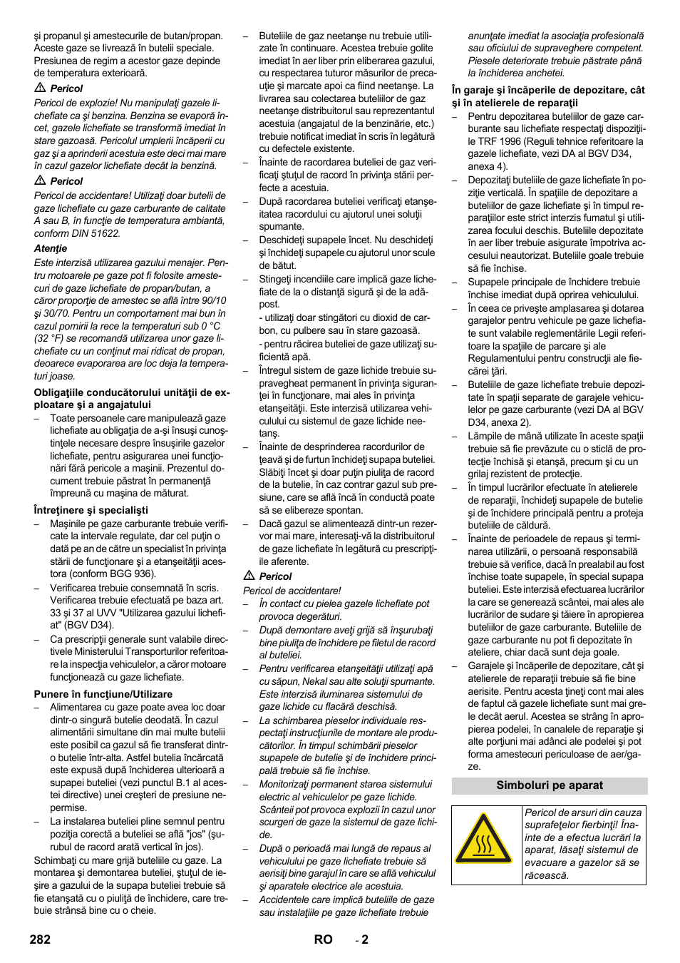 282 ro | Karcher KM 170-600 R Lpg User Manual | Page 282 / 472