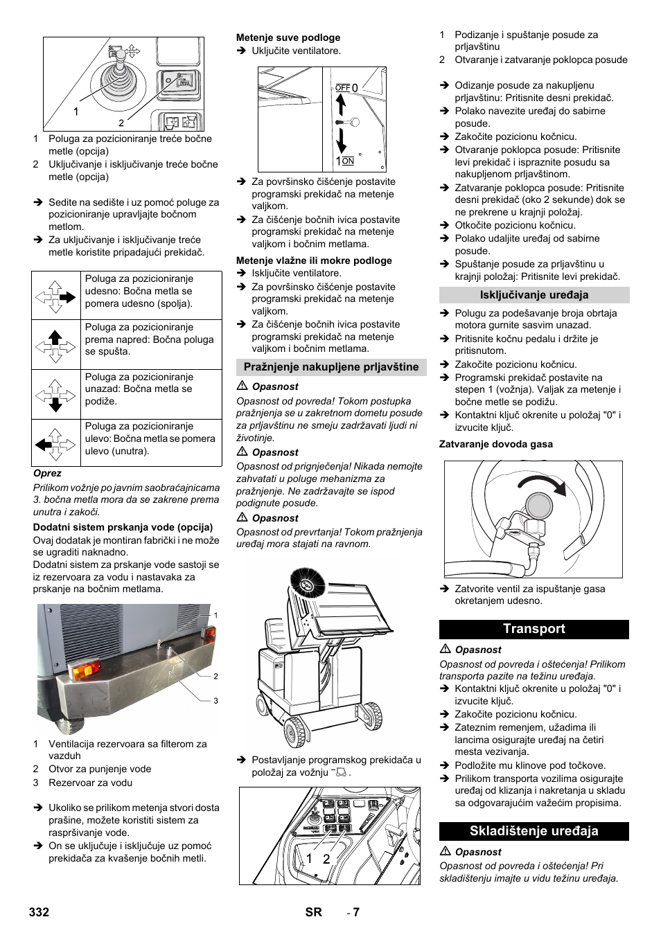 Transport skladištenje uređaja | Karcher KM 170-600 R Lpg User Manual | Page 332 / 472