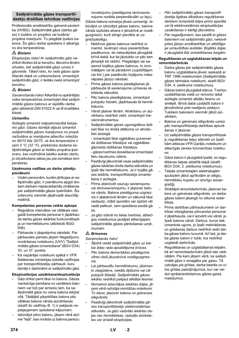 374 lv | Karcher KM 170-600 R Lpg User Manual | Page 374 / 472