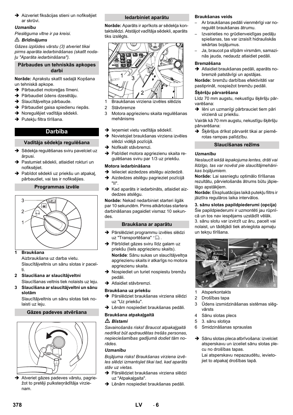 Darbība | Karcher KM 170-600 R Lpg User Manual | Page 378 / 472
