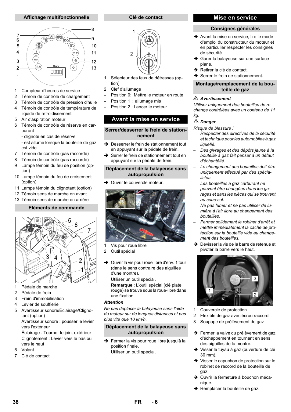Avant la mise en service, Mise en service | Karcher KM 170-600 R Lpg User Manual | Page 38 / 472