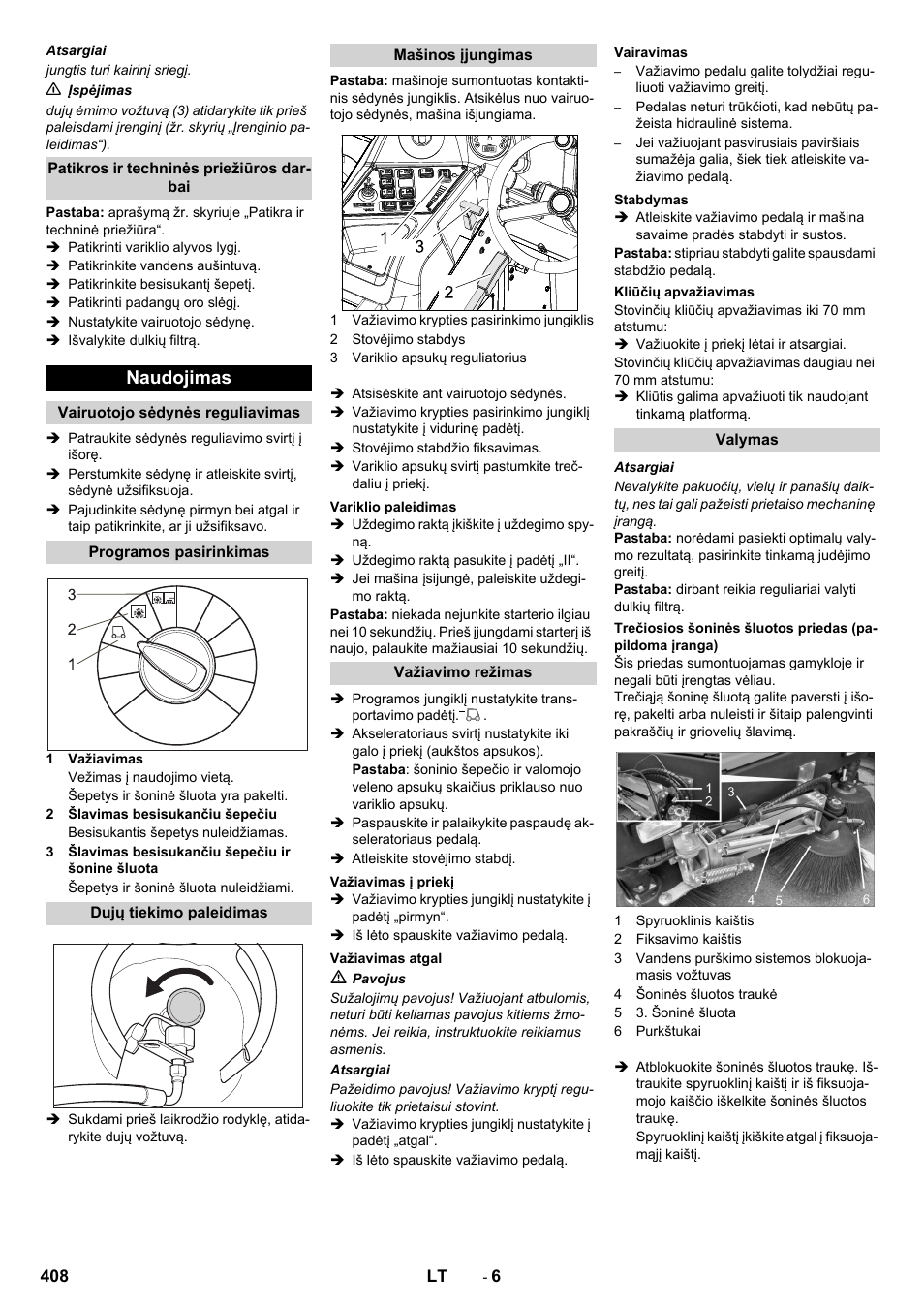 Naudojimas | Karcher KM 170-600 R Lpg User Manual | Page 408 / 472