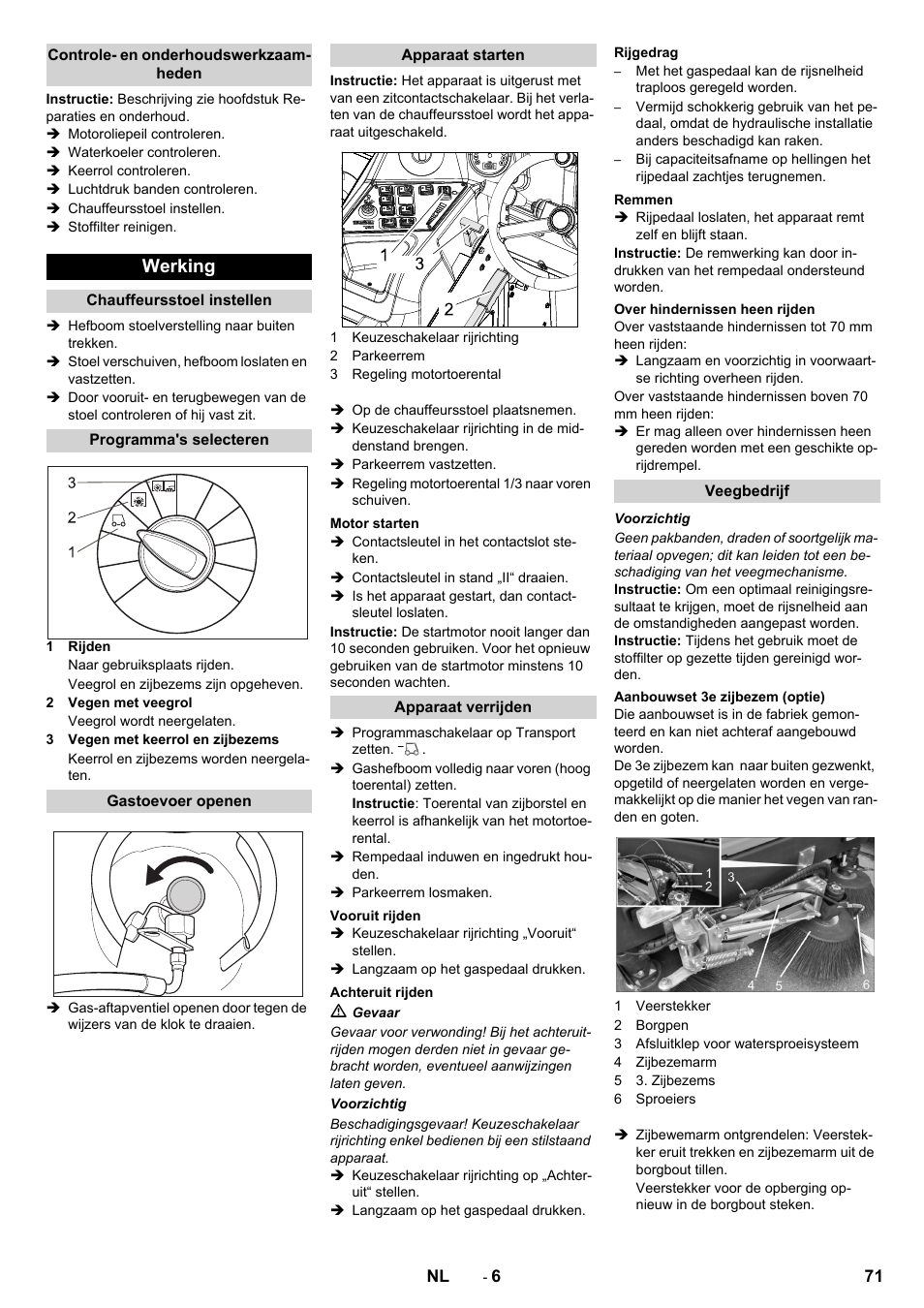 Werking | Karcher KM 170-600 R Lpg User Manual | Page 71 / 472