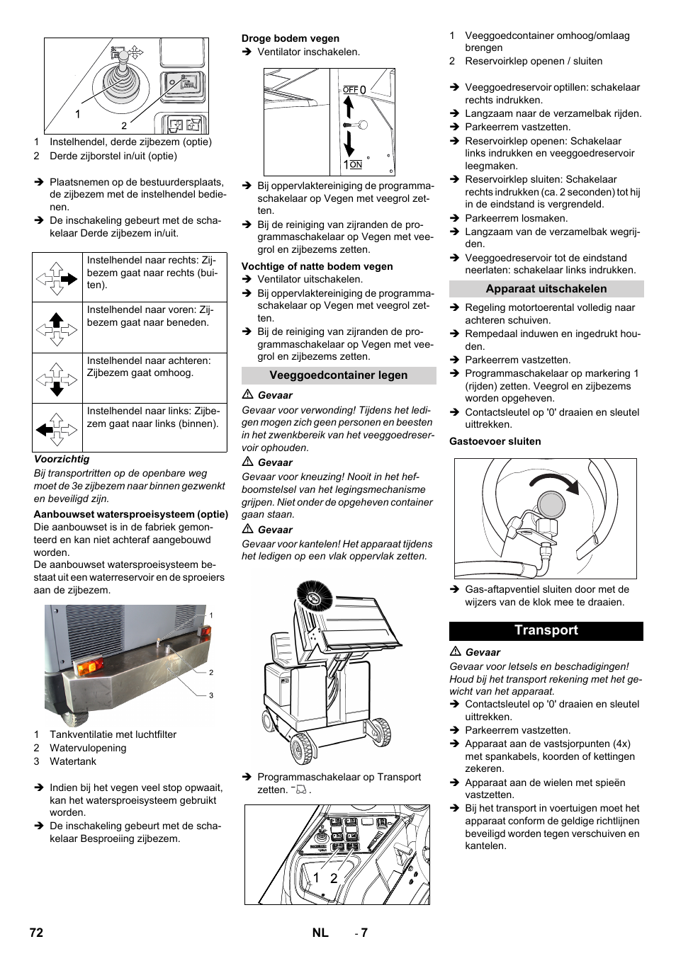 Transport | Karcher KM 170-600 R Lpg User Manual | Page 72 / 472