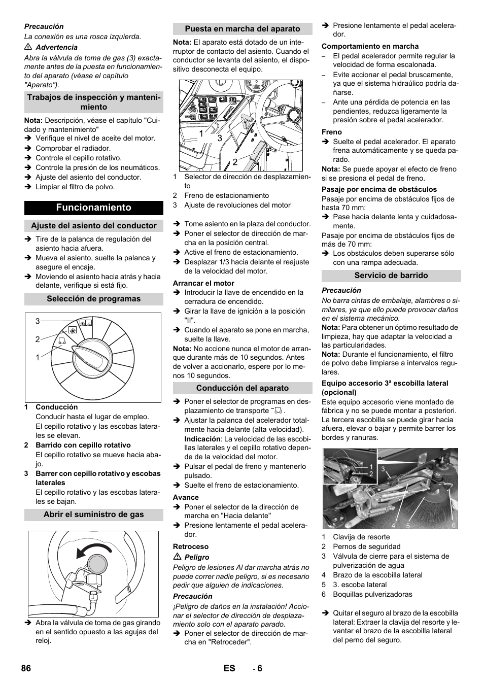 Funcionamiento | Karcher KM 170-600 R Lpg User Manual | Page 86 / 472