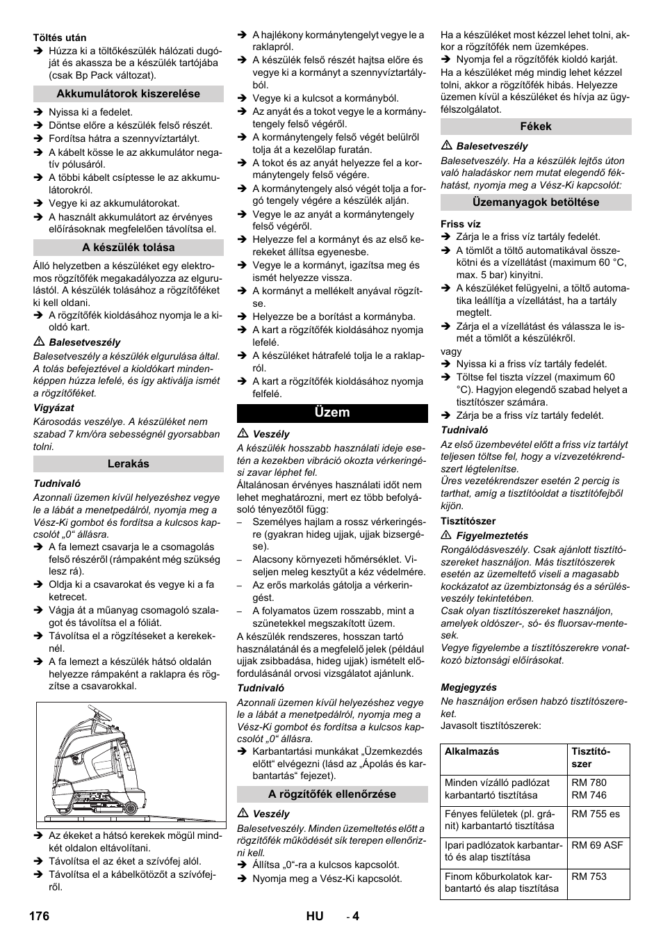Üzem | Karcher BD 50-40 RS Bp User Manual | Page 176 / 332