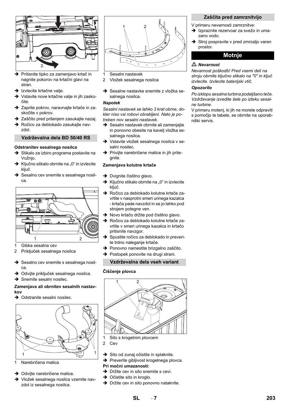 Motnje | Karcher BD 50-40 RS Bp User Manual | Page 203 / 332