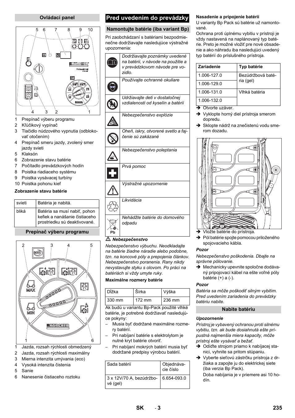 Pred uvedením do prevádzky | Karcher BD 50-40 RS Bp User Manual | Page 235 / 332