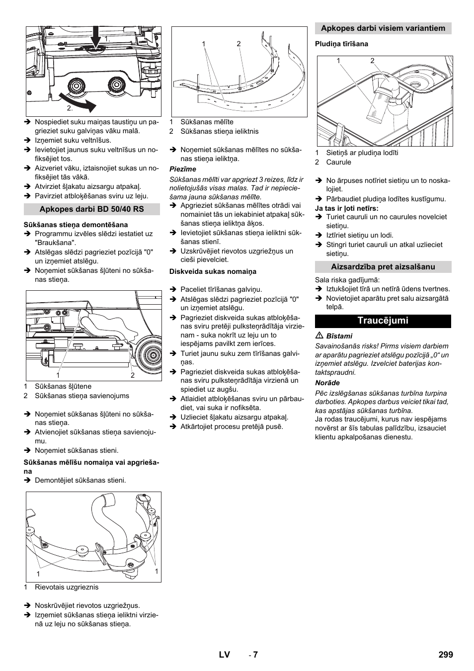 Traucējumi | Karcher BD 50-40 RS Bp User Manual | Page 299 / 332