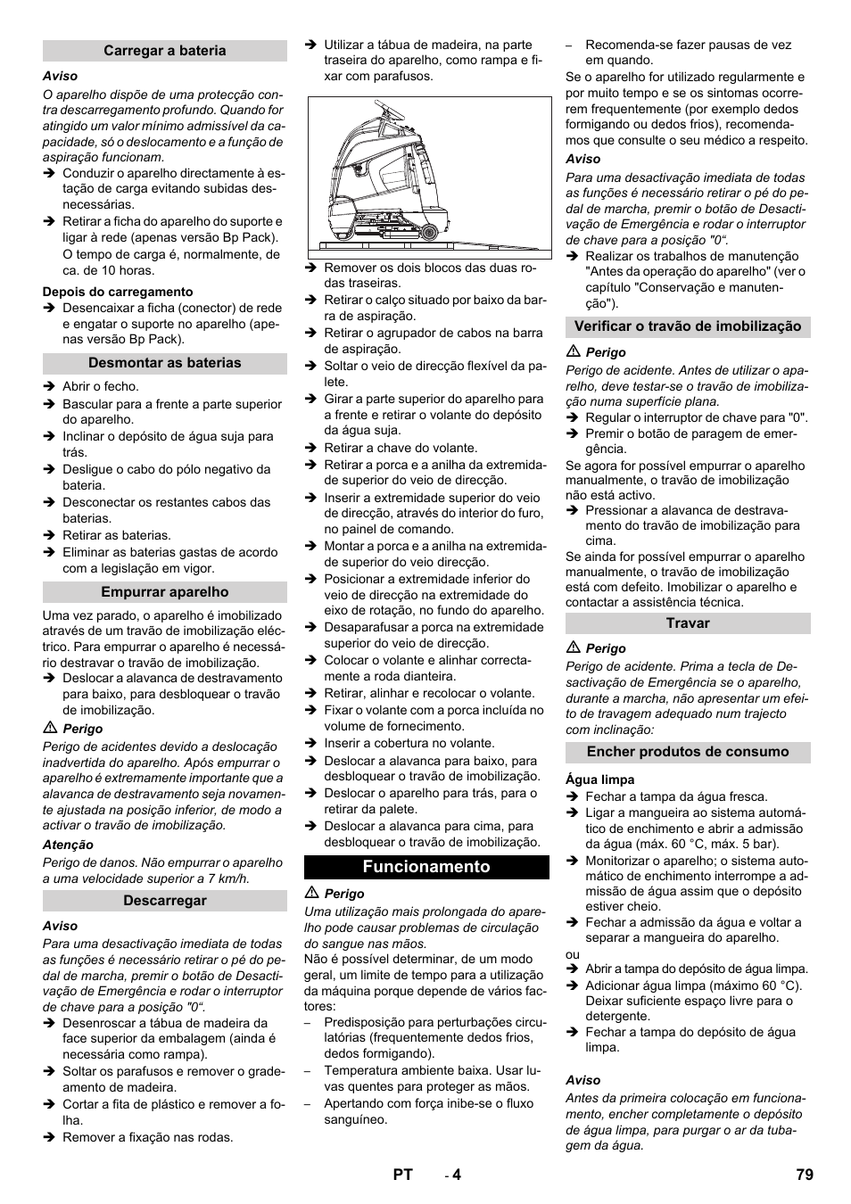 Funcionamento | Karcher BD 50-40 RS Bp User Manual | Page 79 / 332