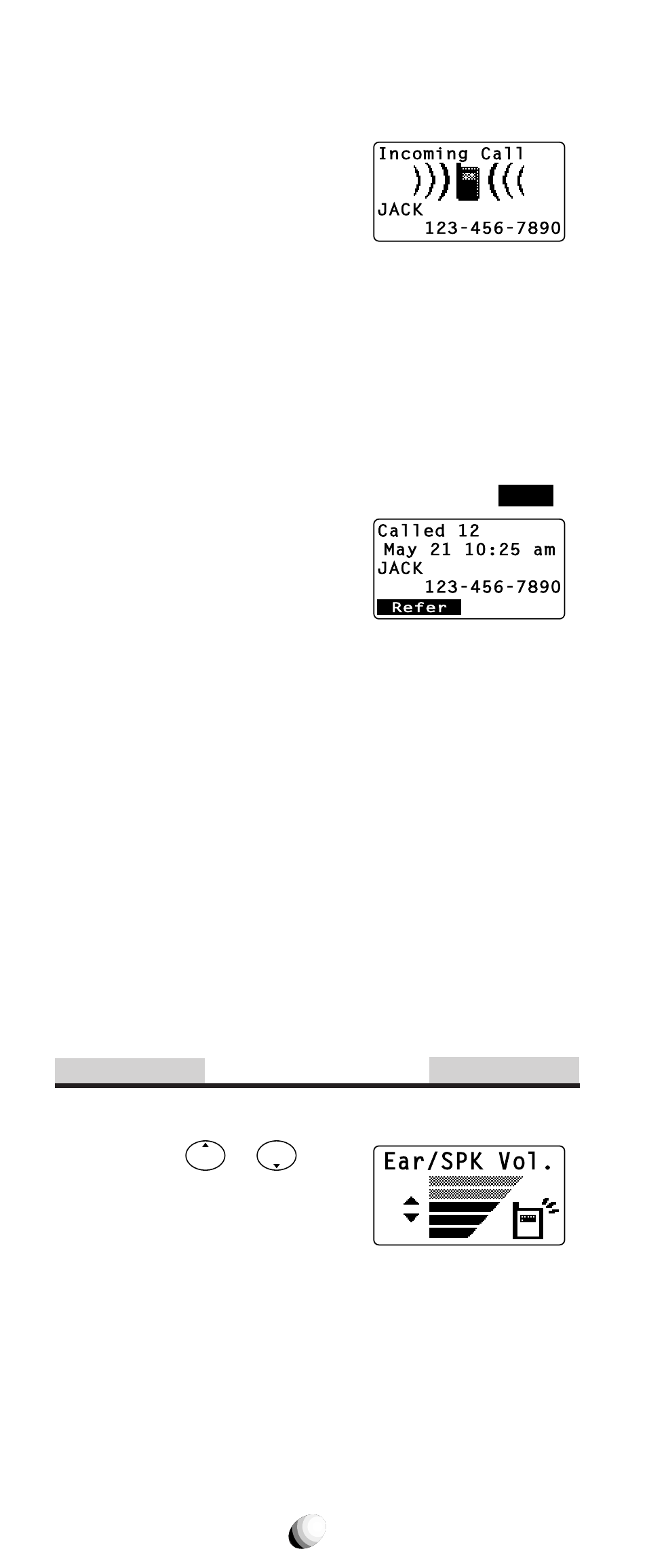 During calls, Caller id with name, Automatic calls-in-absence indicator | Ringing tone with melody, Distinctive ringing (audible caller id), Adjusting the earpiece volume | Audiovox 9155-GPX User Manual | Page 28 / 107