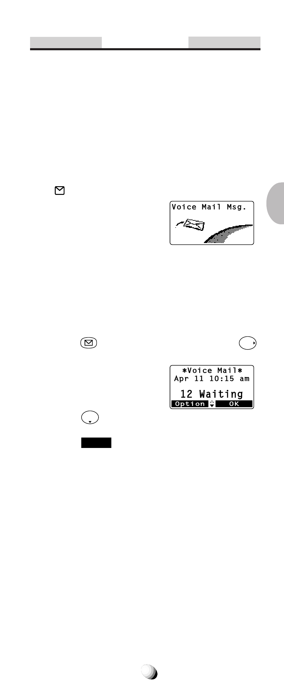 Voice mail, Voice mail notification, Receiving voice mail notification | Audiovox 9155-GPX User Manual | Page 61 / 107