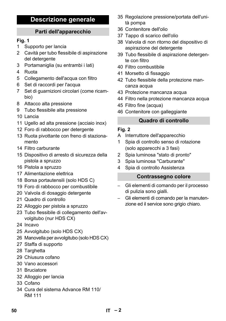 Descrizione generale | Karcher HDS 7-16 4C Basic User Manual | Page 50 / 376